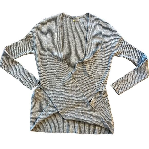 Zella Heather Gray Crossover Wrap Sweater size S - Picture 1 of 10